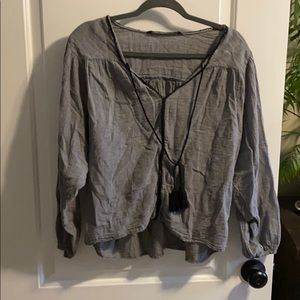 ZARA FLOWY CROPPED TOP